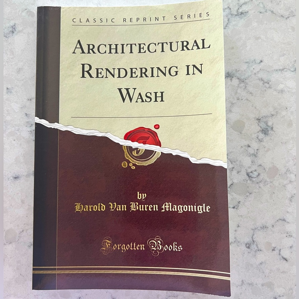NWOT Architectural Rendering in Wash by H. Van Buren Magonigle